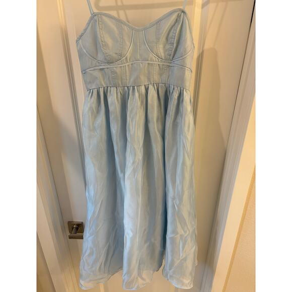 AQUA Baby Blue Fit and Flare Tulle Dress Size Small NWT Retail $118 - Picture 2 of 6